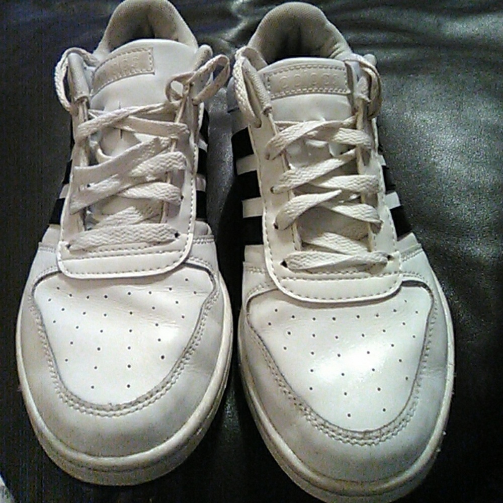 Gently worn white Adidas size 7